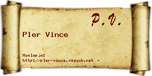 Pler Vince névjegykártya